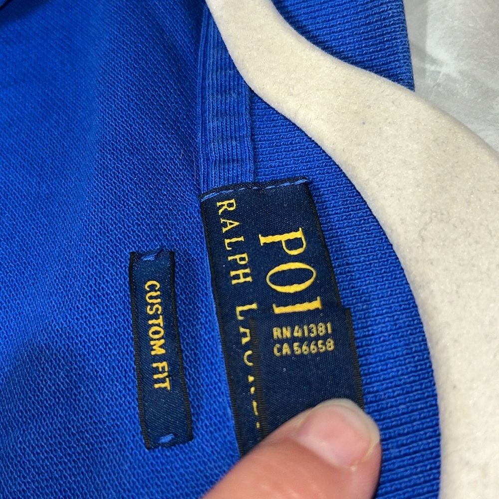 Vtg Ralph Lauren tie dye polo blue and white XXL - Picture 7 of 11